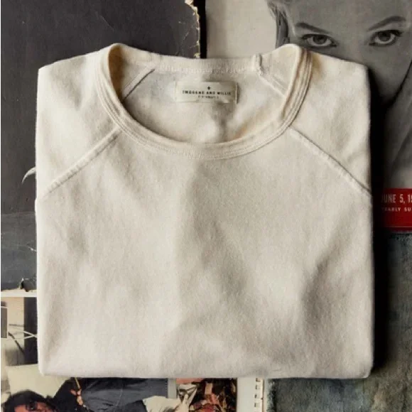 Imogene + Willie the long sleeve raglan in vintage white, s - Picture 6 of 12
